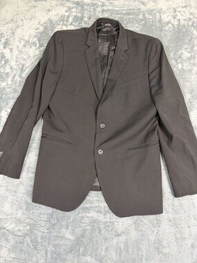 Banana Republic Modern Slim Fit Mens Black Blazer Jacket 44R 2-Button Wool Blend